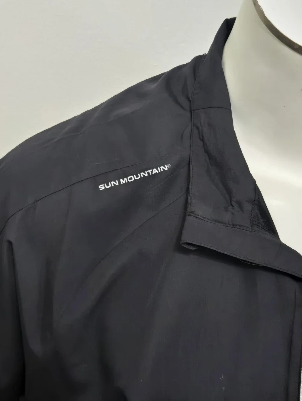 Sun Mountain Wind Wear Golf 1/4 Zip Windbreaker w/Pockets, Black, Men's L